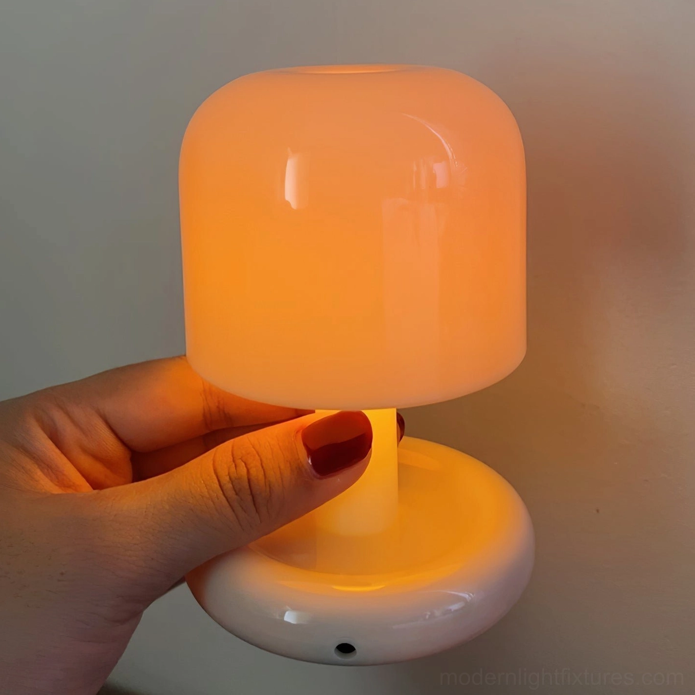 Rechargeable Mini Mushroom Lamp styling shot - Interior design context