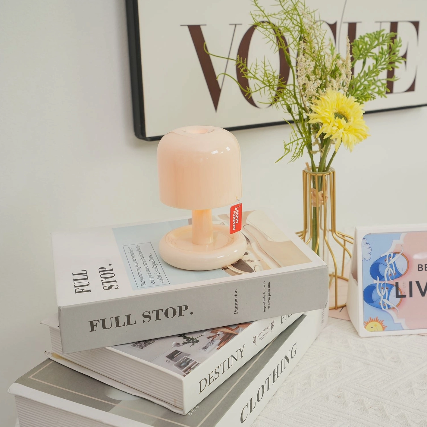 Mini Mushroom Lamp Milky White - Complete product presentation
