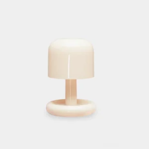 Mini Mushroom Table Lamp in Milky White - Front Studio View