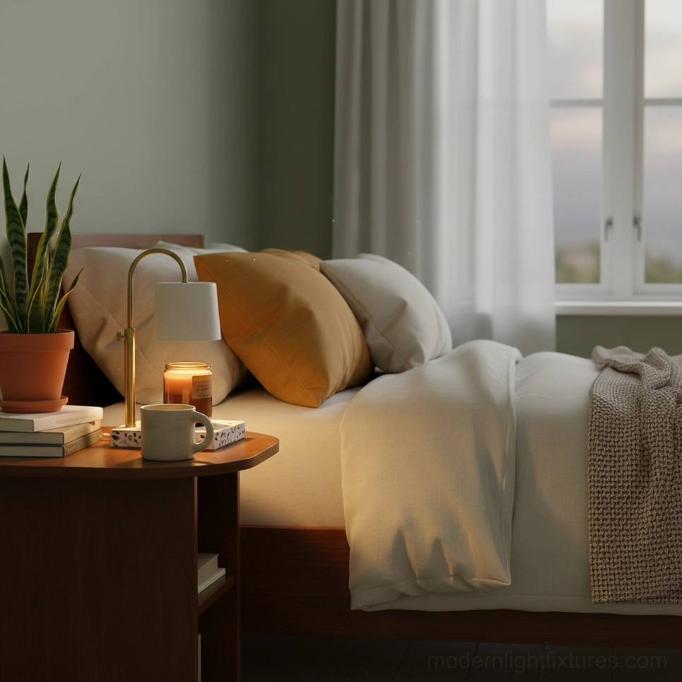 Modern candle warmer table lamp minimalist design metal body geometric base lighting fixture
