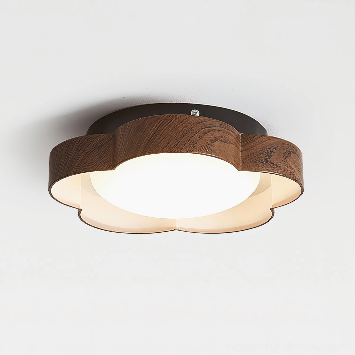 Modern minimalist cloud-inspired ceiling lamp - petal-shaped diffuser with warm illumination