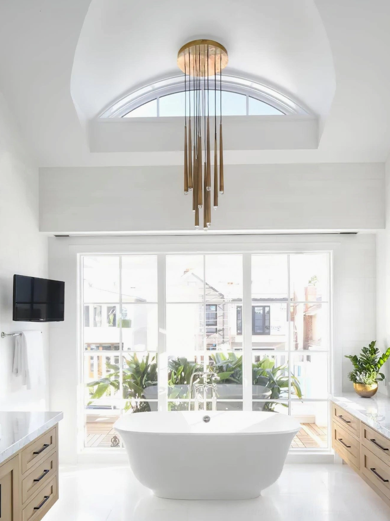 Modern minimalist brass cluster chandelier multi-element suspended fixture