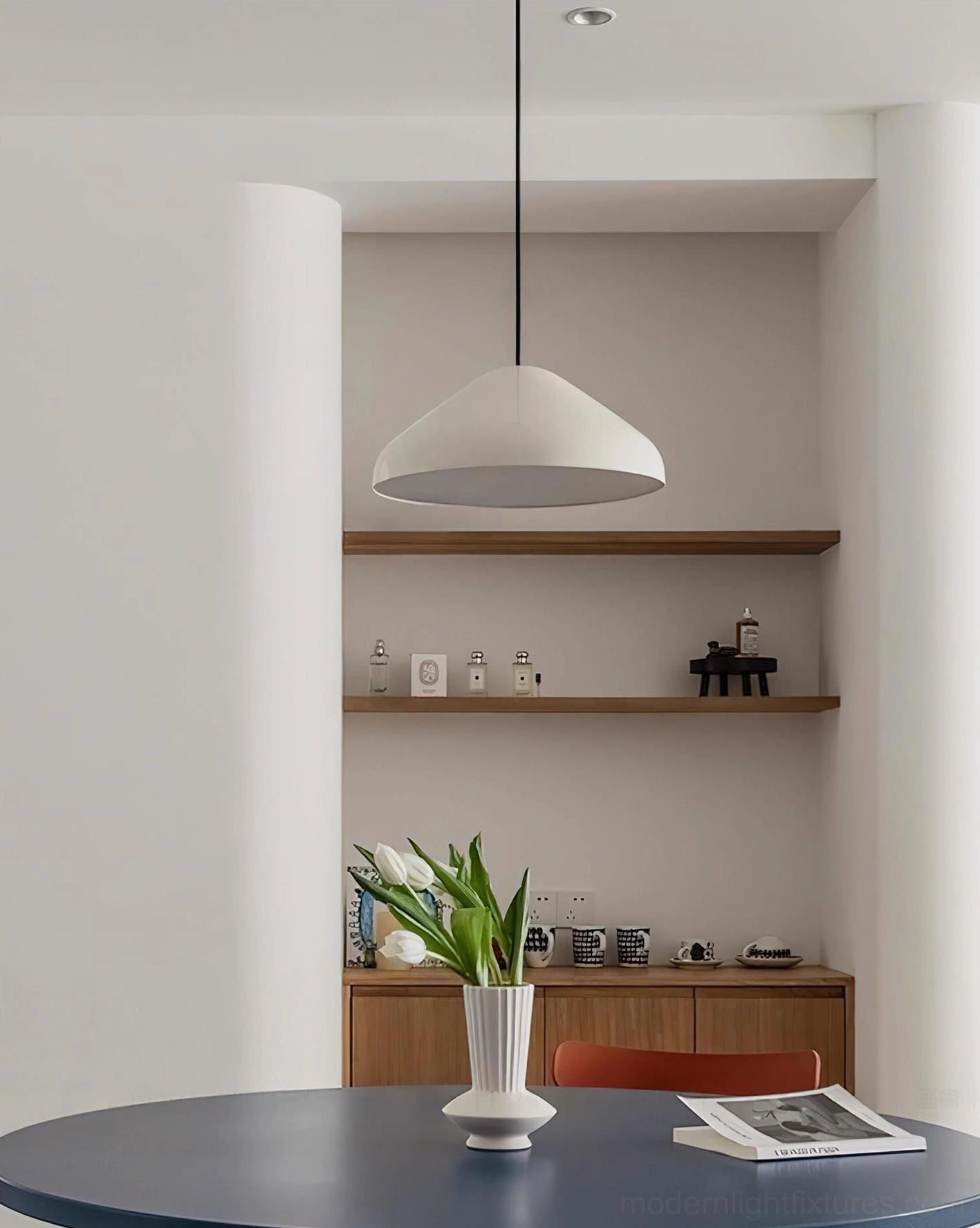 Contemporary dome pendant lamp minimalist design aesthetic