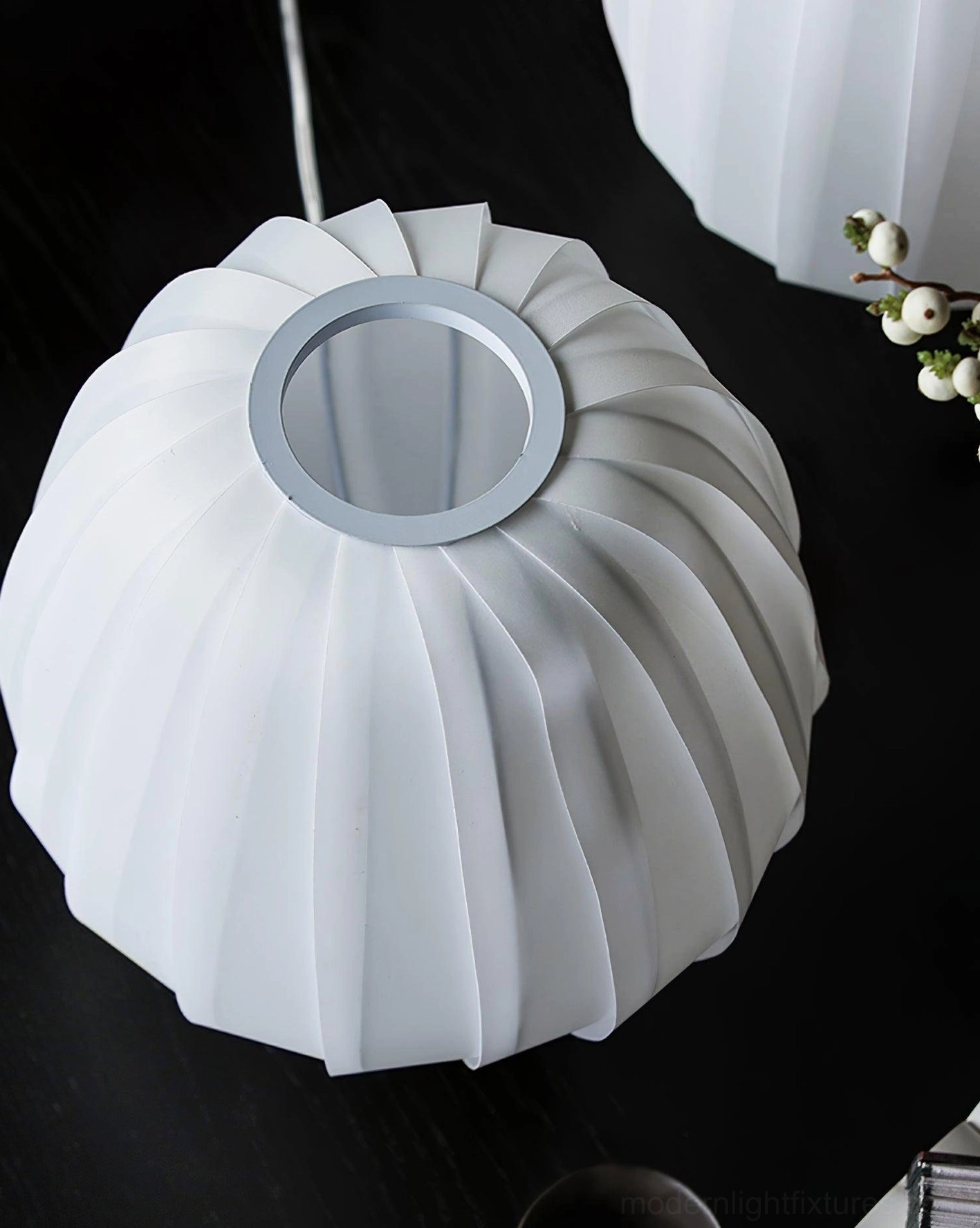 Minimalist fabric table lamp in contemporary home office workspace setup