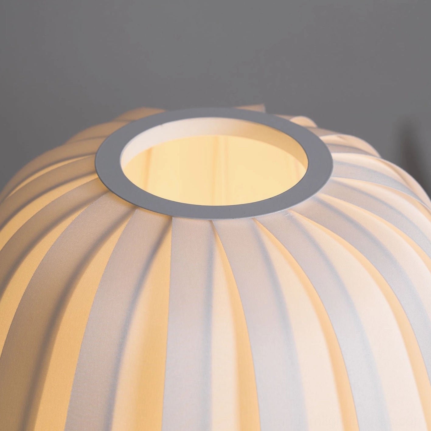 Minimalist fabric table lamp soft diffused light ambient interior