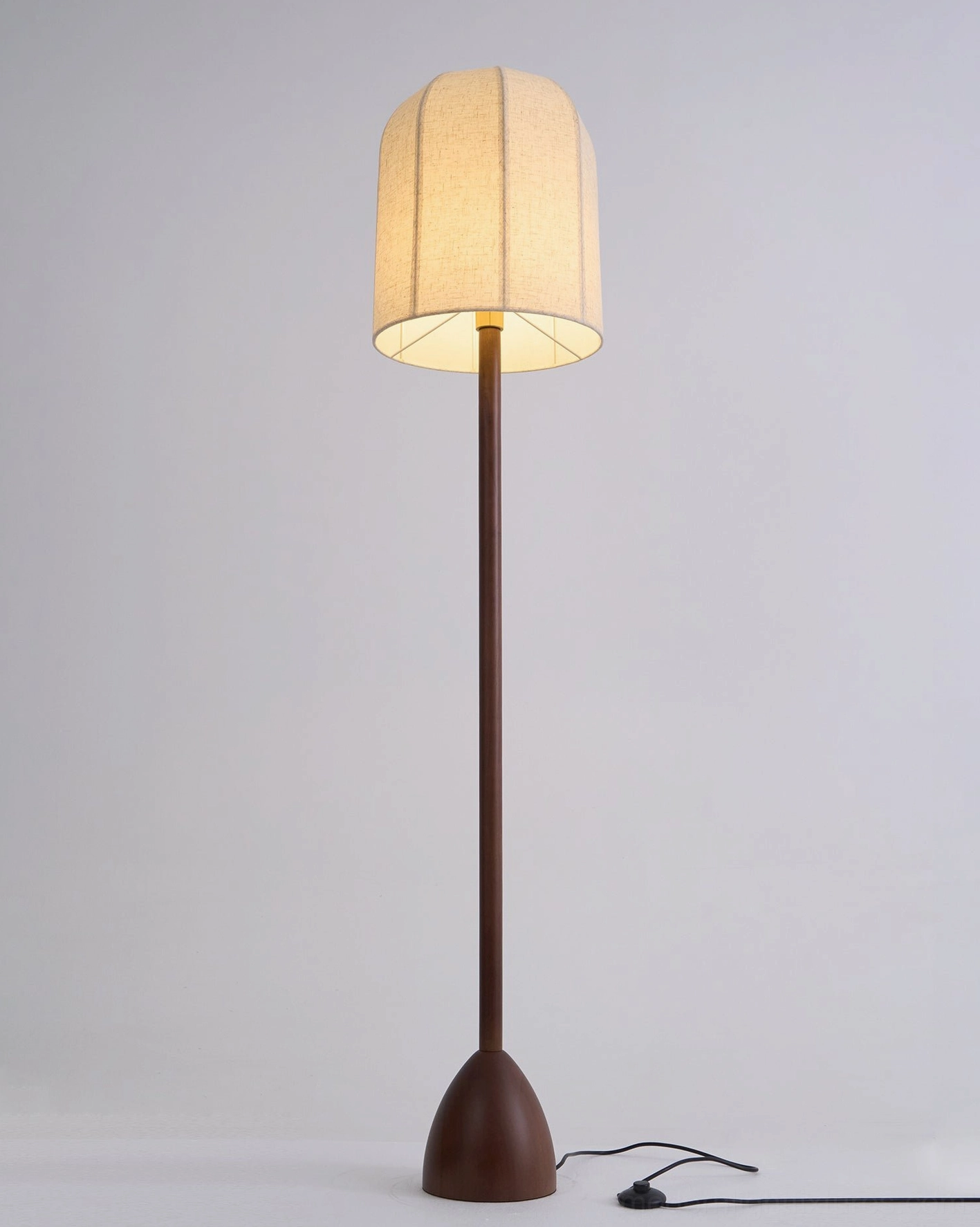 Minimalist Nordic wood standing lamp - elegant silhouette natural wood modern home lighting