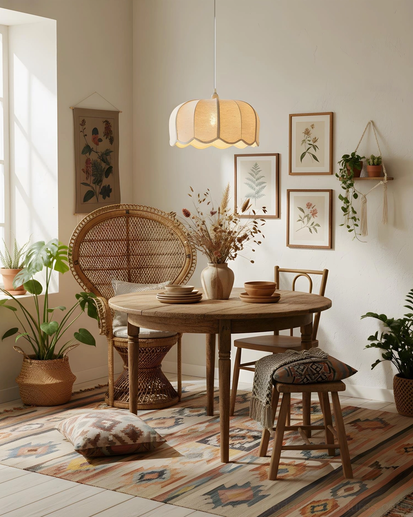 Minimalist ceiling pendant light with soft fabric diffuser and modern sculptural form