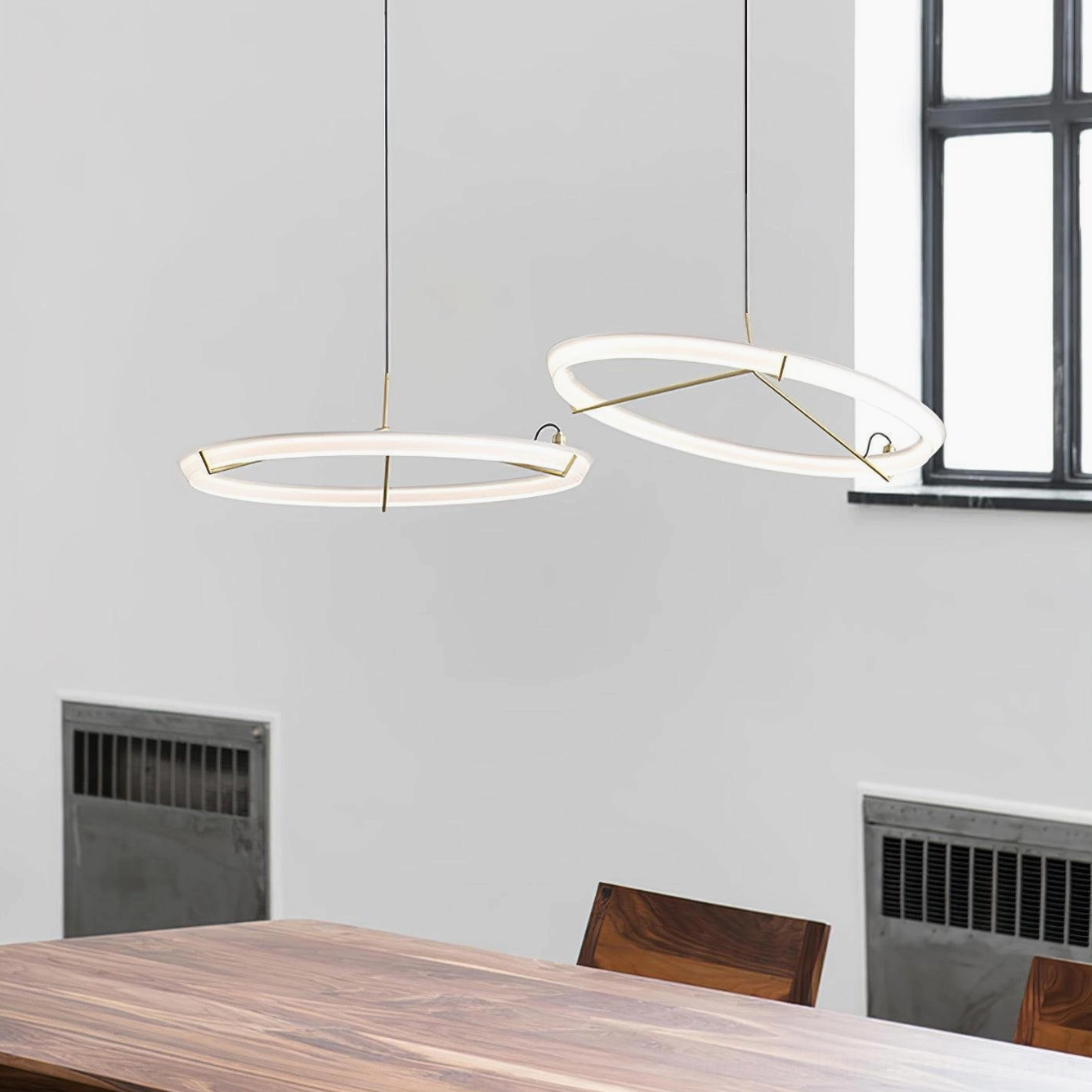 Modern minimalist round pendant ceiling lamp in neutral color scheme