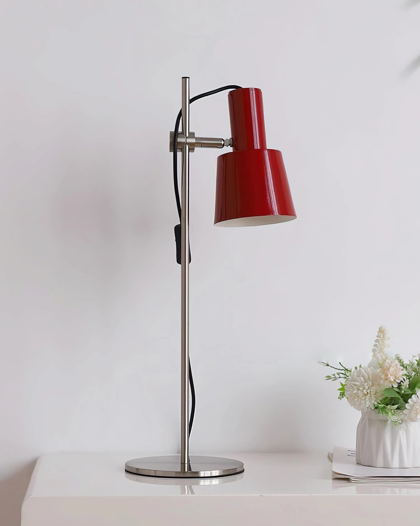 Modern minimalist table lamp with adjustable mechanism perfect for home office workspace lighting