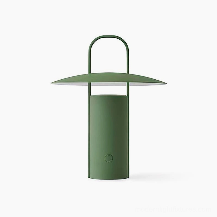 Mint green matte finish portable LED table lamp with integrated touch control and built-in USB charger