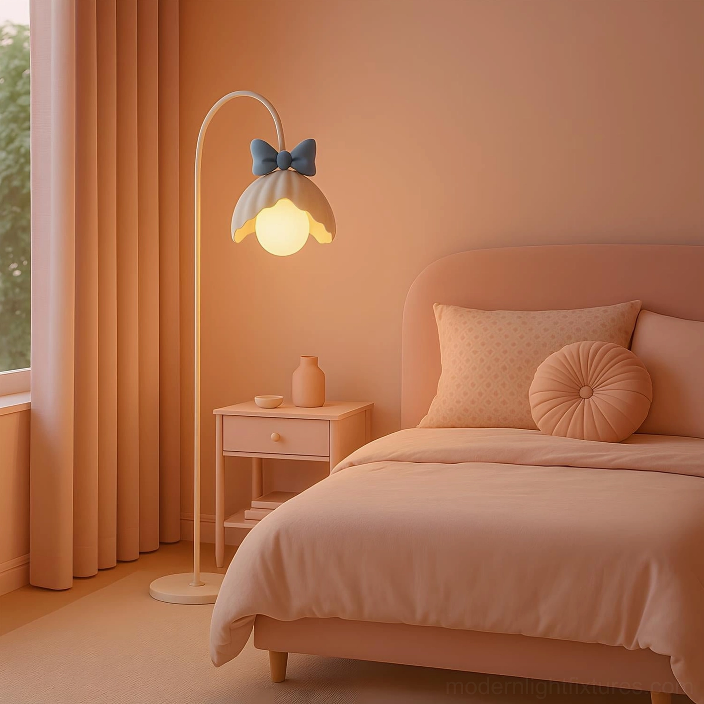 Minty Belle floor lamp available colors white pink blue soft pastel palette comparison