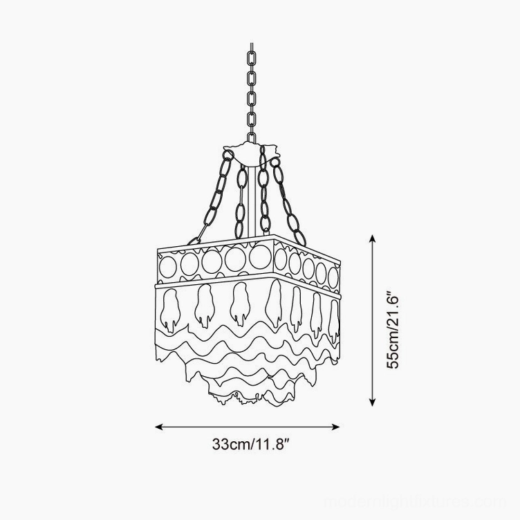 Mirello pendant lamp technical schematic showing dimensions 30cm diameter by 55cm height