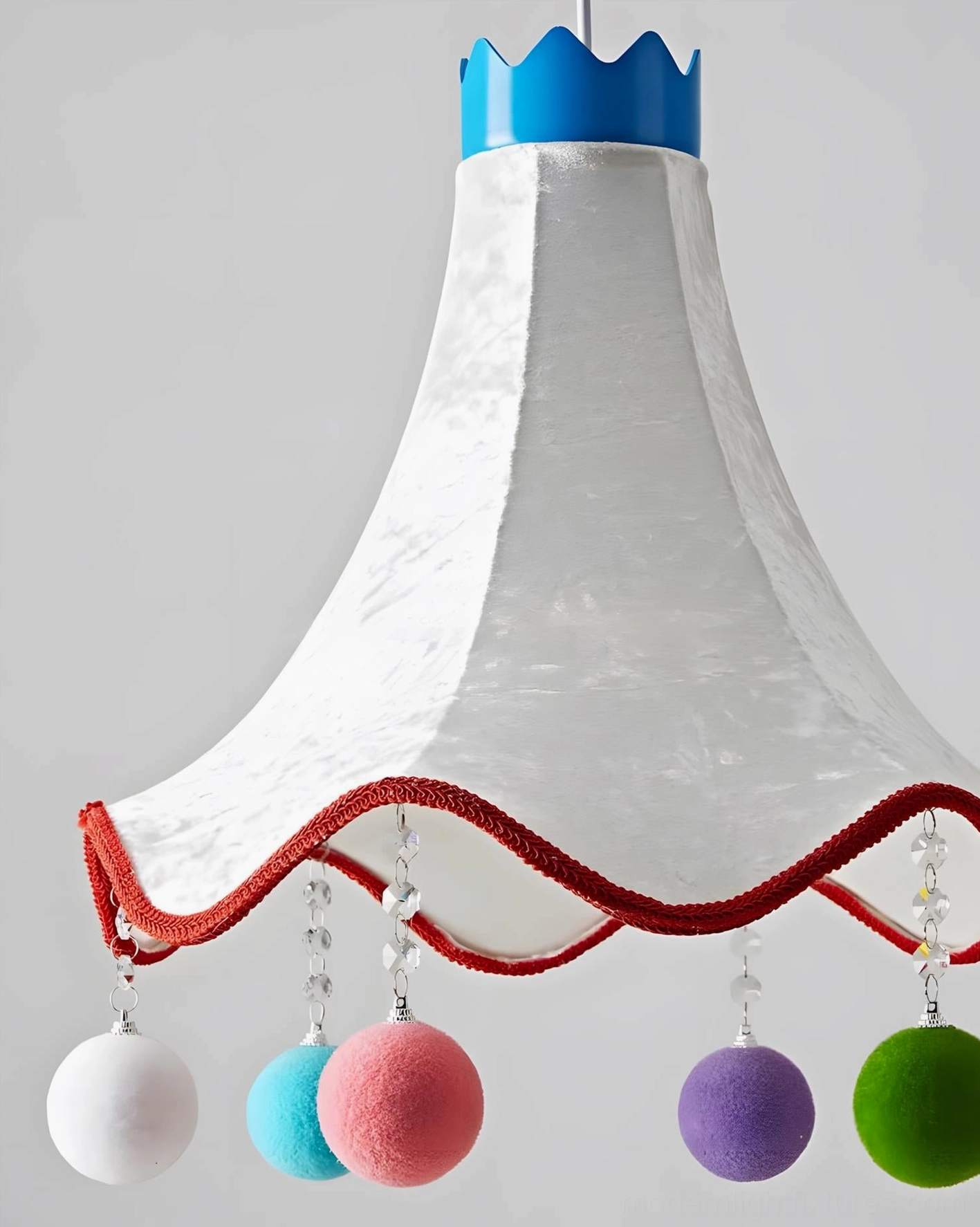 Mireo modern fabric pendant light - sculptural design detail view showcasing craftsmanship and construction quality