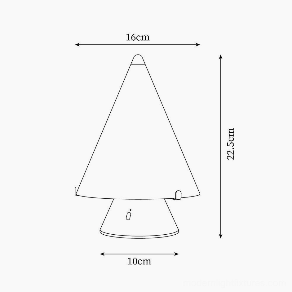 Miza table lamp technical dimension drawing with measurements 22.5cm height 16cm diameter