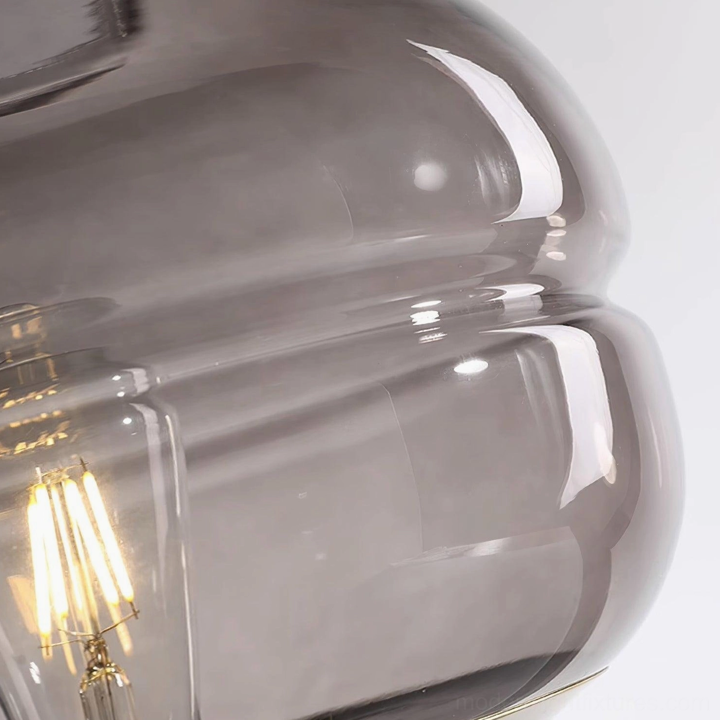 Architectural profile of Moda tiered glass table lamp showing sculptural glass shade layering technique