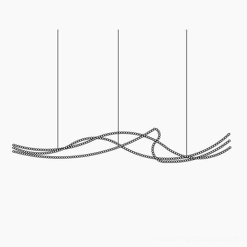 Luxury pearl necklace chandelier Model 9 with ultimate 360-sphere design and 900cm installation
