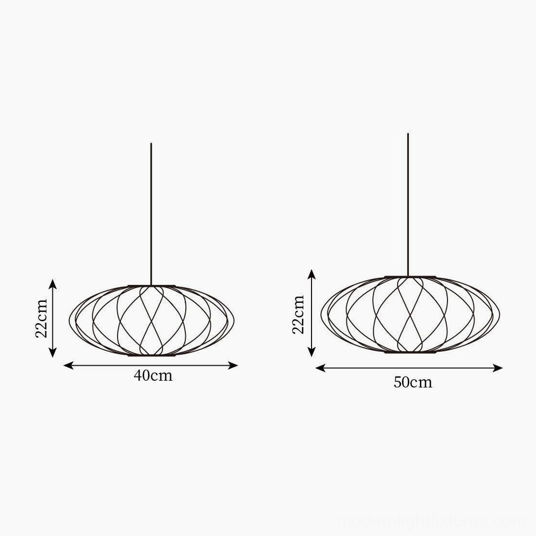 Model A and B bubble pendant lights - technical specifications drawing
