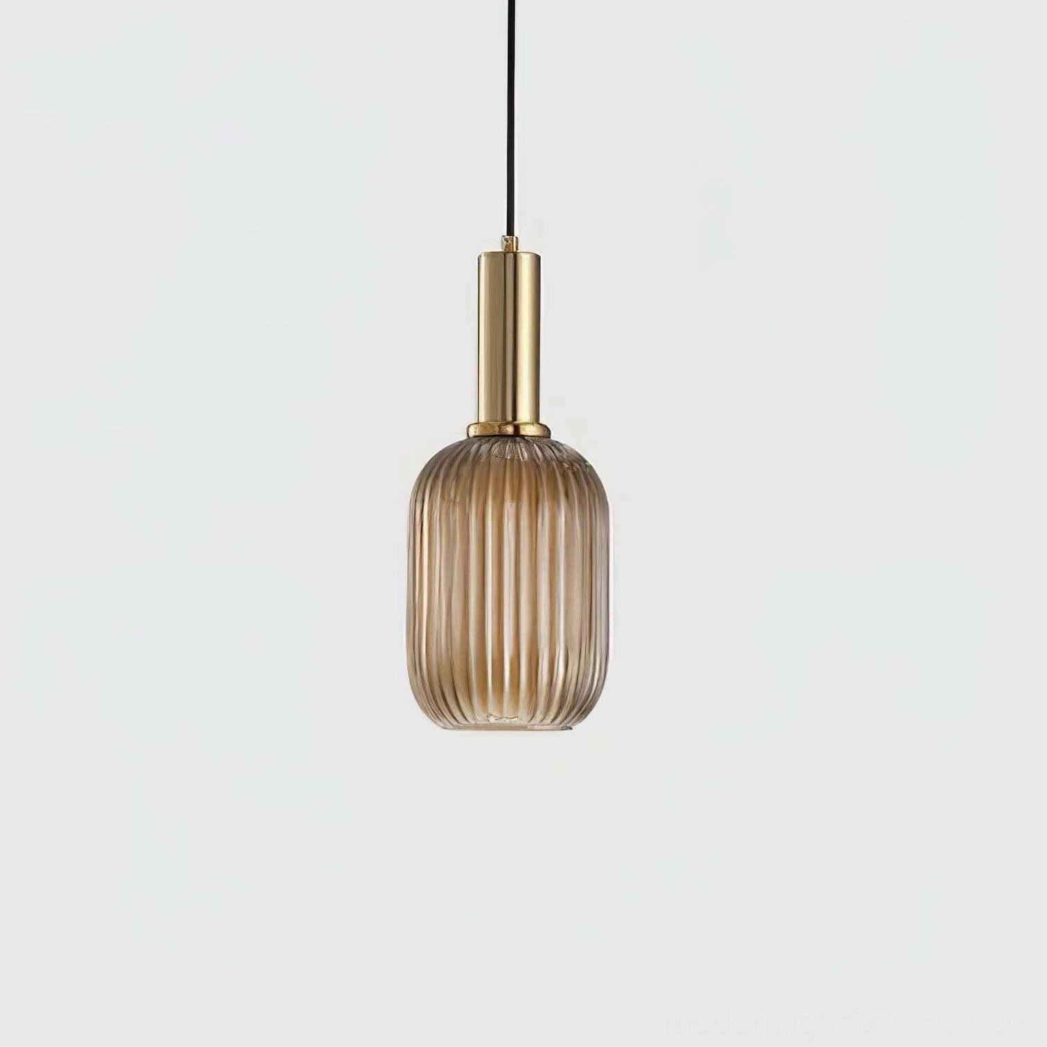 Model A ribbed glass pendant lamp smallest size showing precision design for bedside and hallway installation