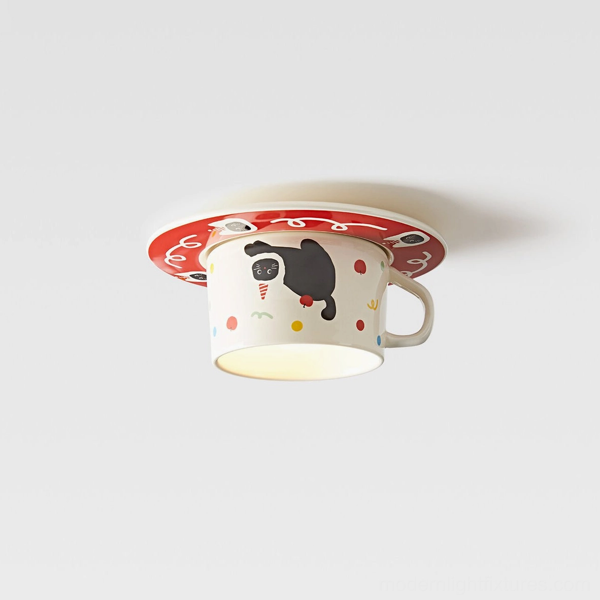 Model B cartoon bear mug ceiling light embedded recessed installation