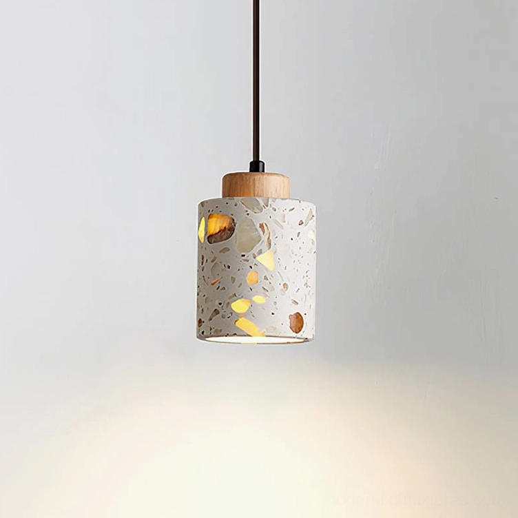 Model B wood color grey pendant light standard height contemporary interior fixture
