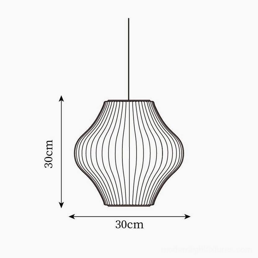 Model C gourd-shaped bubble pendant light - technical dimension diagram