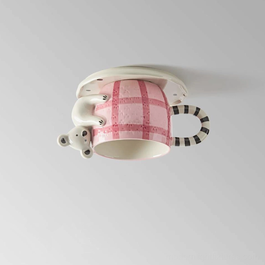 Model C koala pink gingham mug light embedded recessed ceiling mount