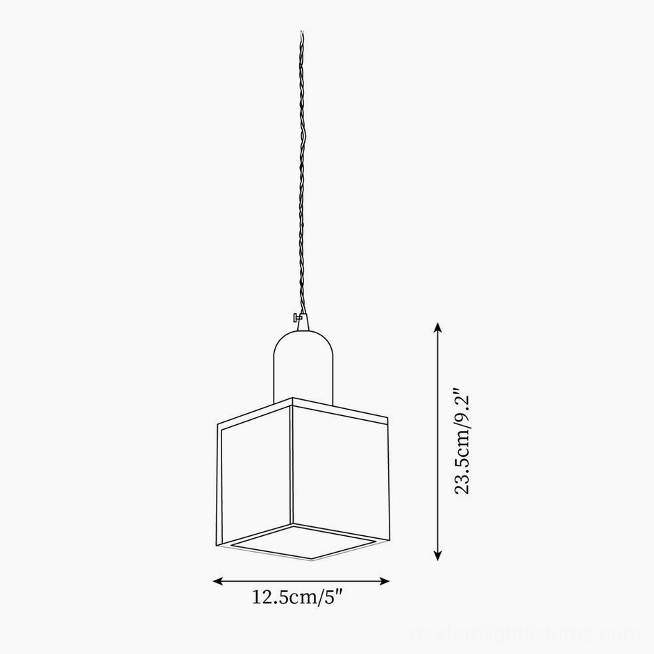 Technical dimension drawing Model C tall cone wood pendant light 12.5cm by 23.5cm
