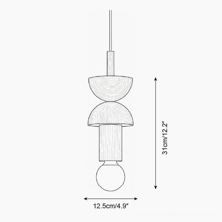 Model D Junit double stacked disc pendant lamp technical drawing - tall contemporary