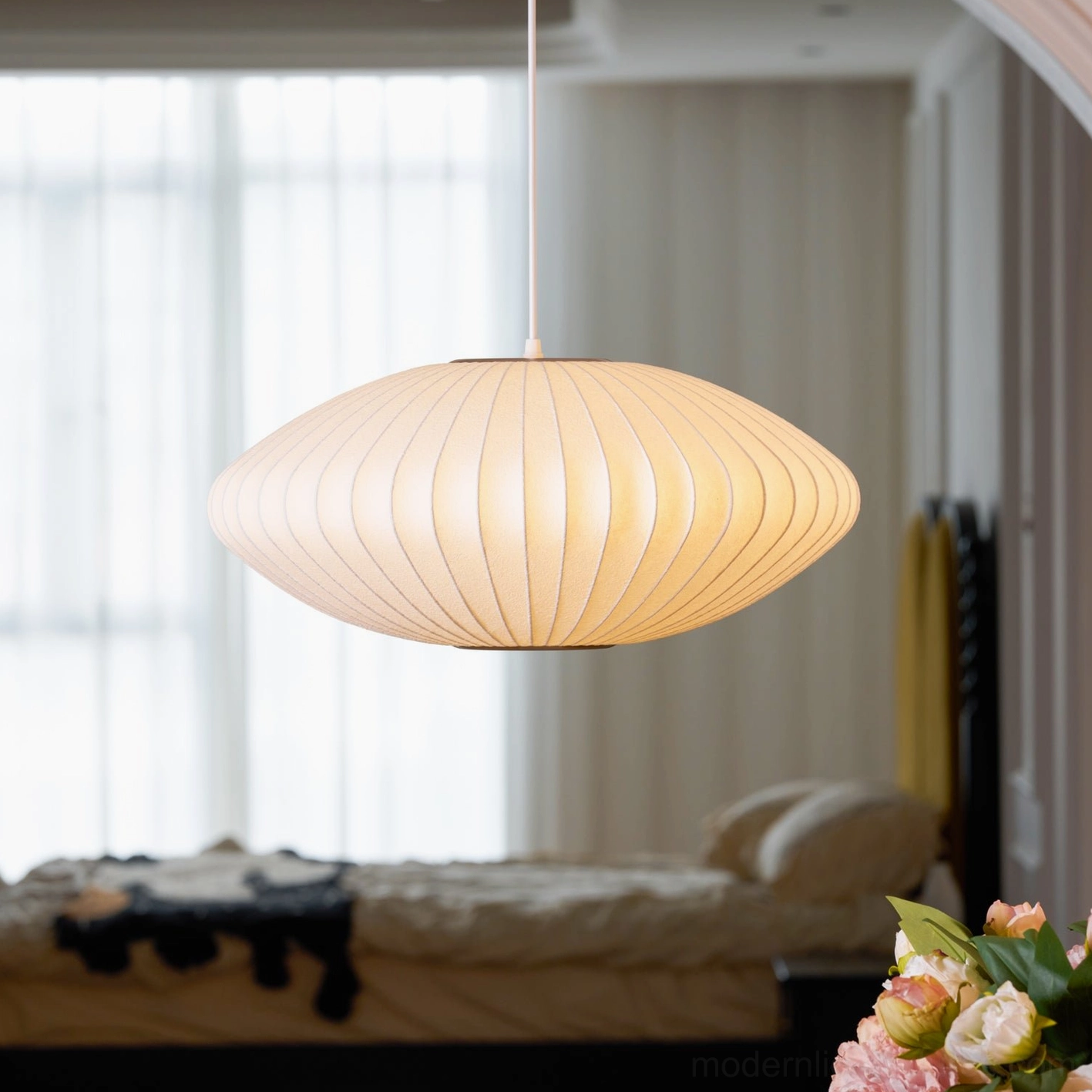 Bubble pendant light Model J size detail - compact geometric pendant