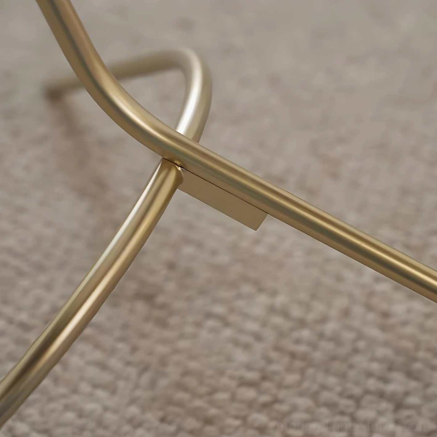 Modern arc floor lamp detail shot of dome shade diffusing light, metal construction quality, contemporary finish