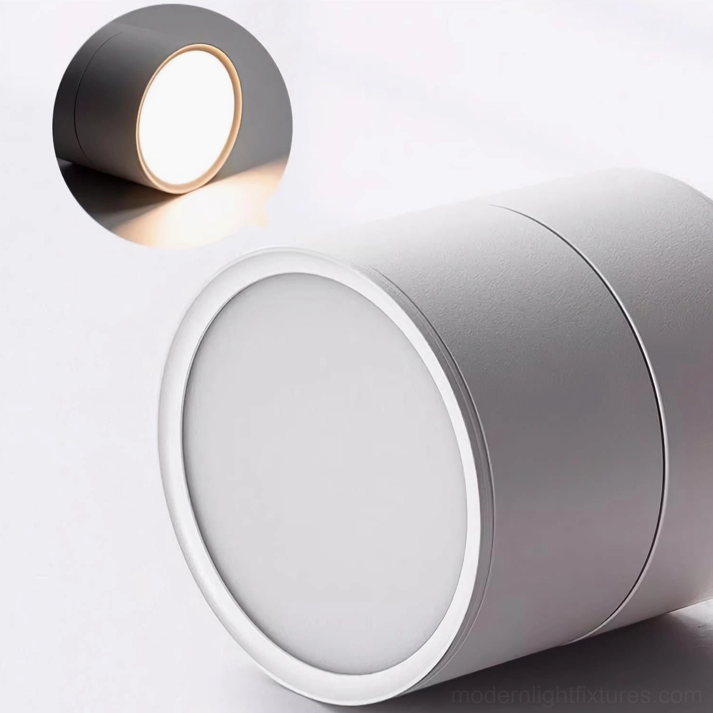 Black surface mounted ceiling spotlights in modern bedroom interior - compact adjustable lighting for contemporary bedroom design
