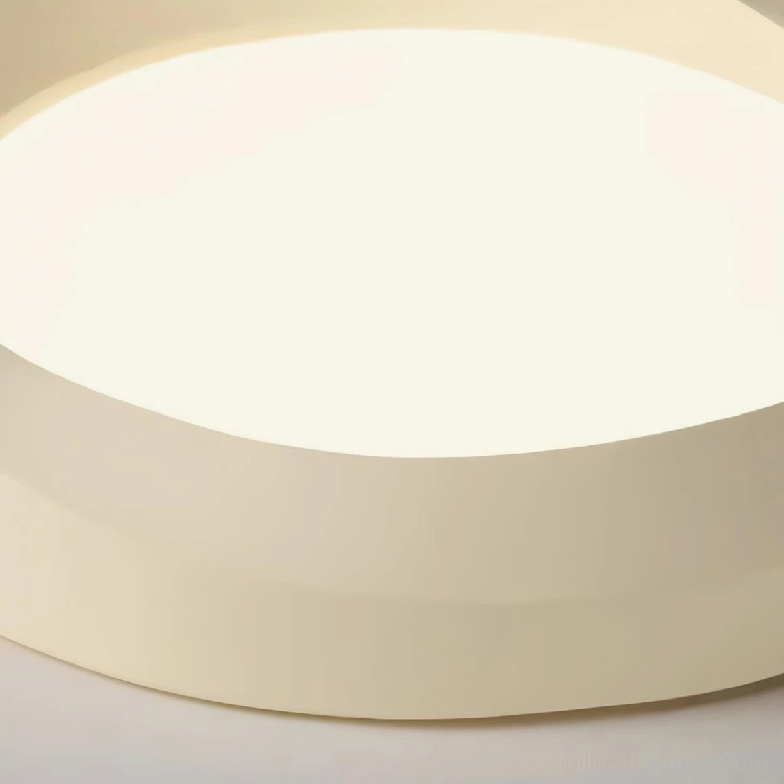 Technical orthographic drawing of large 55cm diameter modern round ceiling light specifications