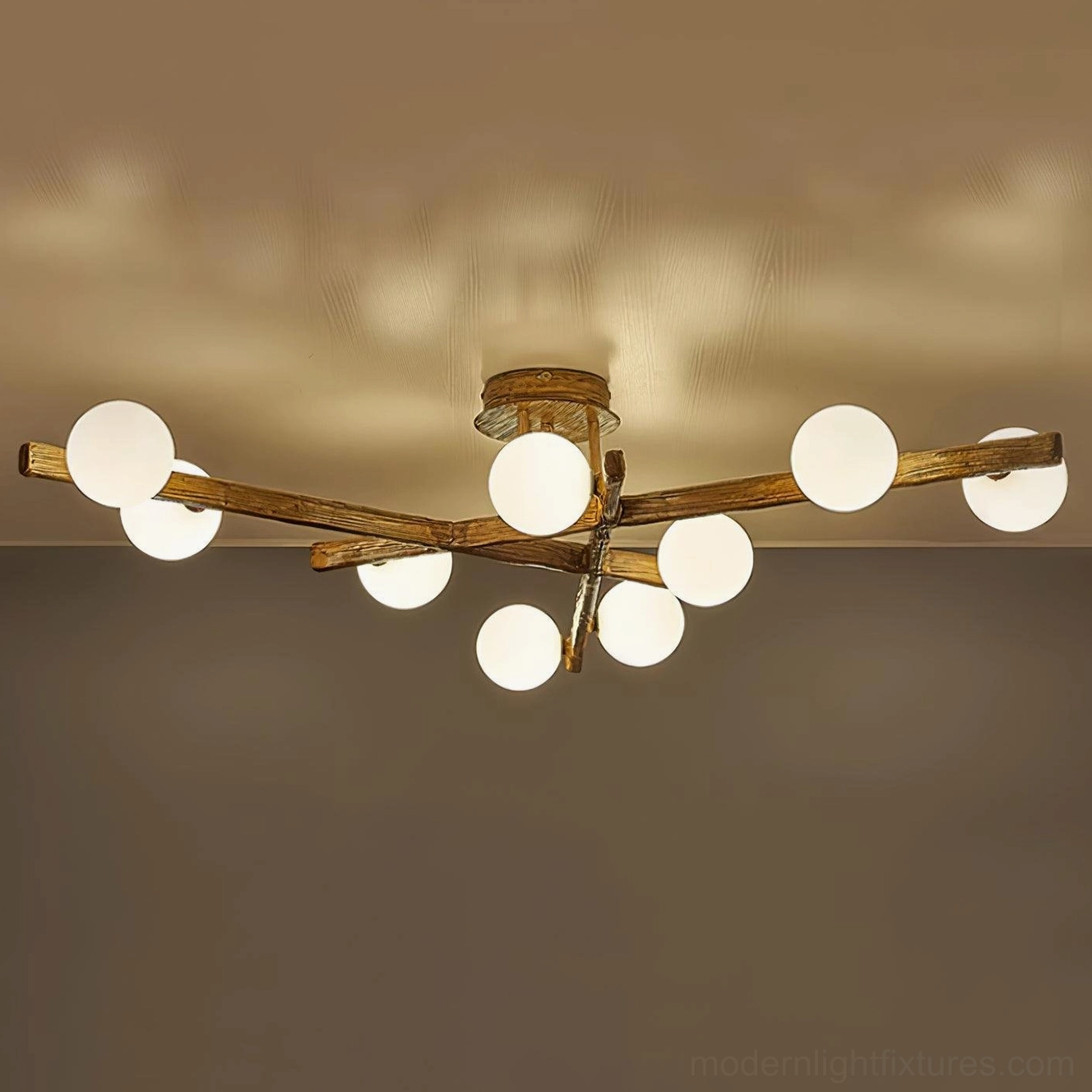 Modern ceiling light with dimmer compatible G4 socket - warm frosted glass glow