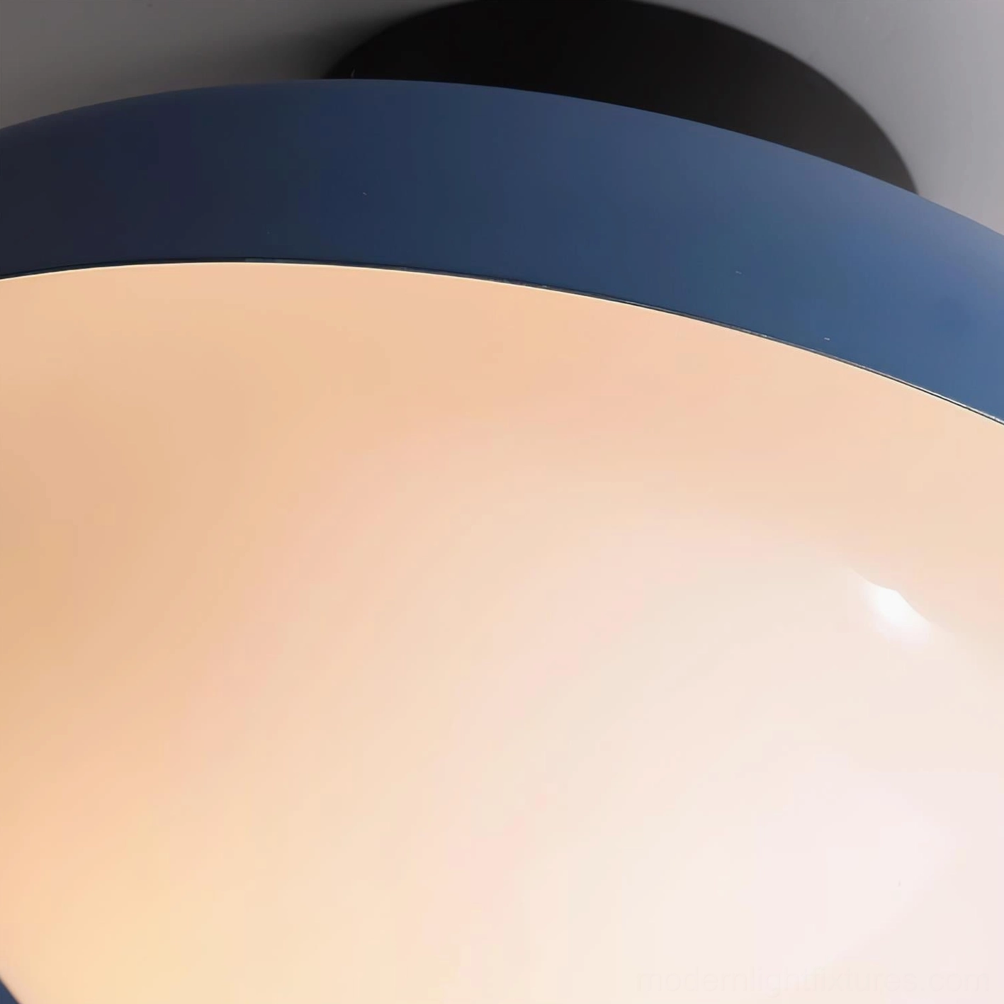 Modern dome semi-flush ceiling light fixture, architectural design overview showing geometric dome silhouette and frosted glass