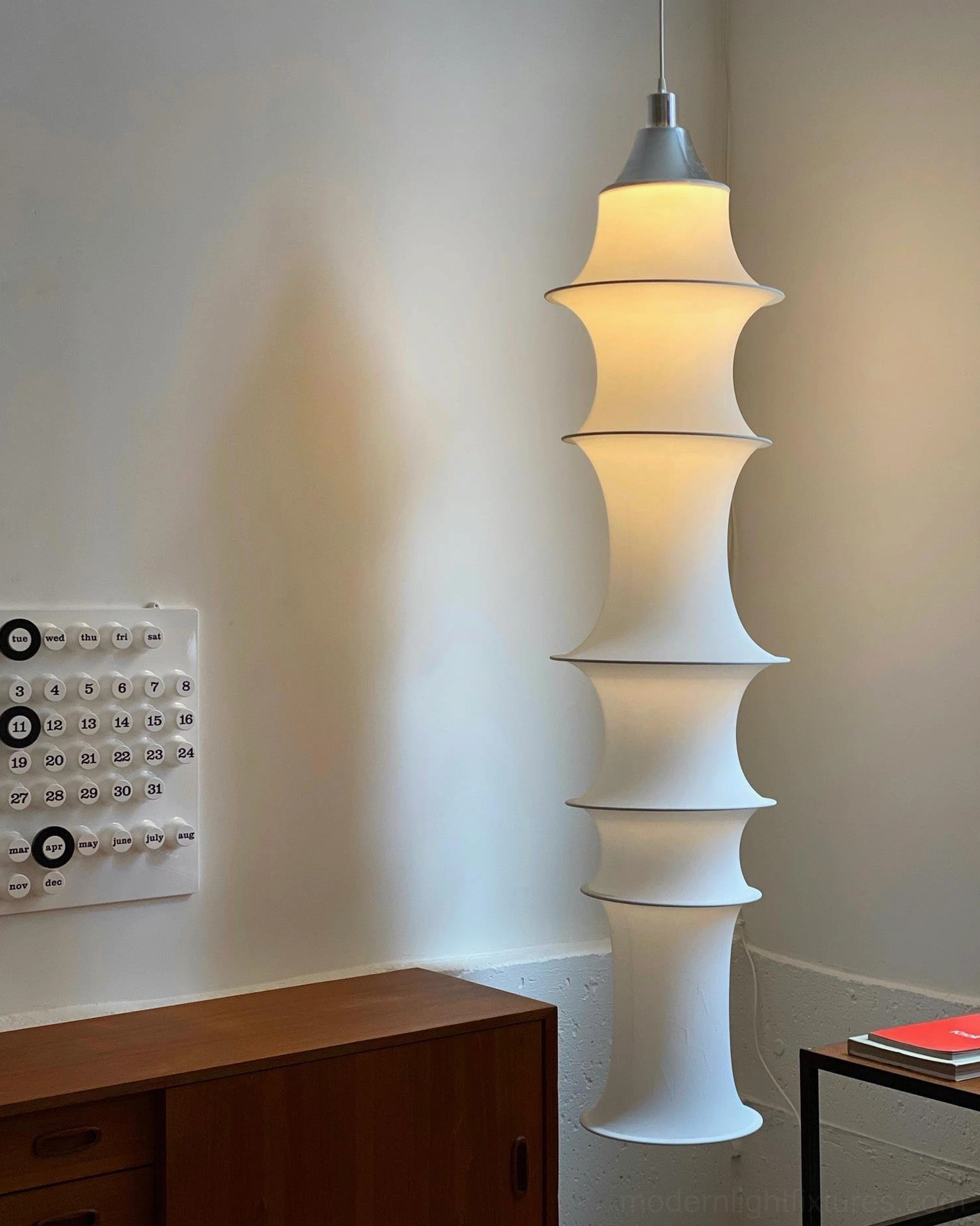 Modern fabric tiered pendant light - contemporary architectural lighting fixture