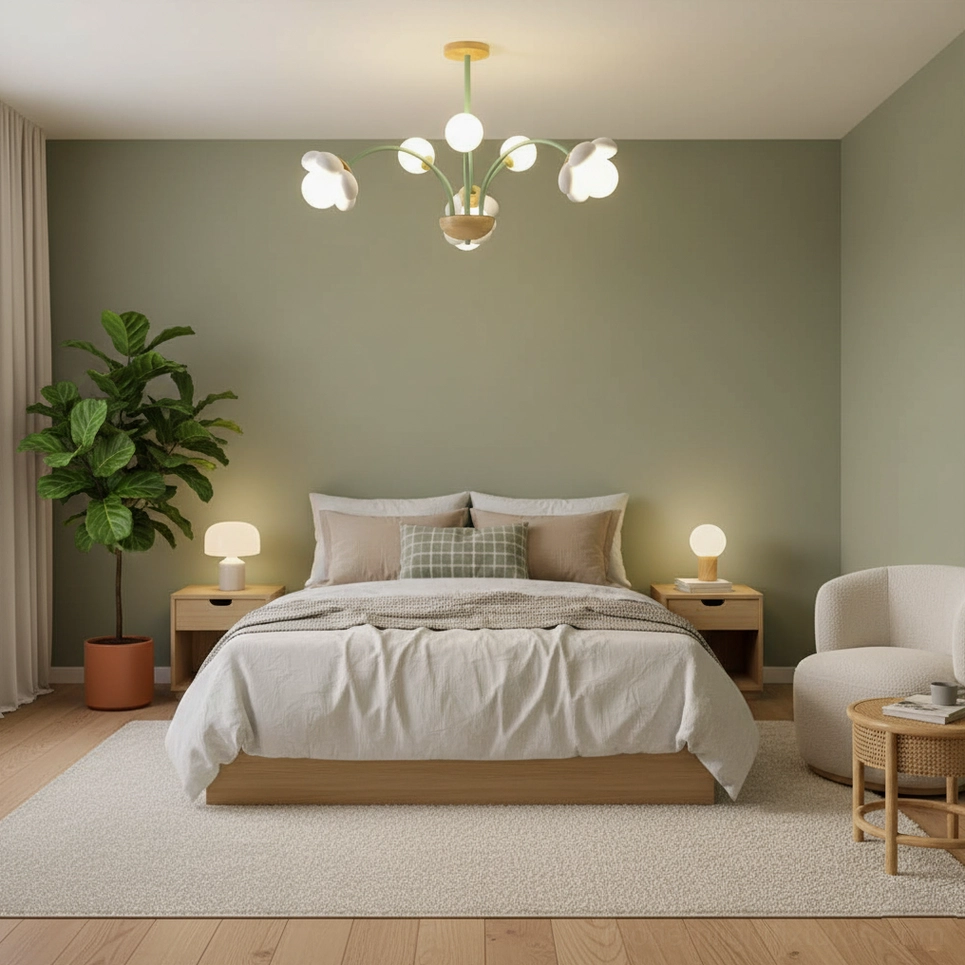 Modern flower chandelier maintenance view showing acrylic shade durability and cleaning considerations