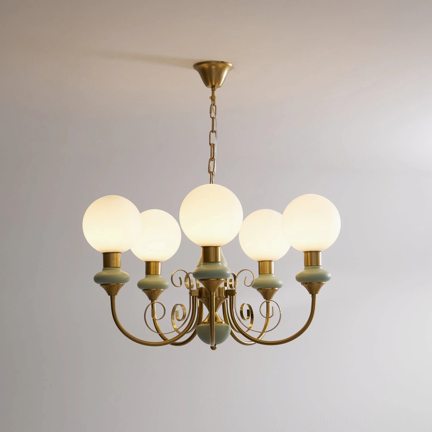 Modern frosted glass chandelier with E26 E27 socket compatibility, energy efficient