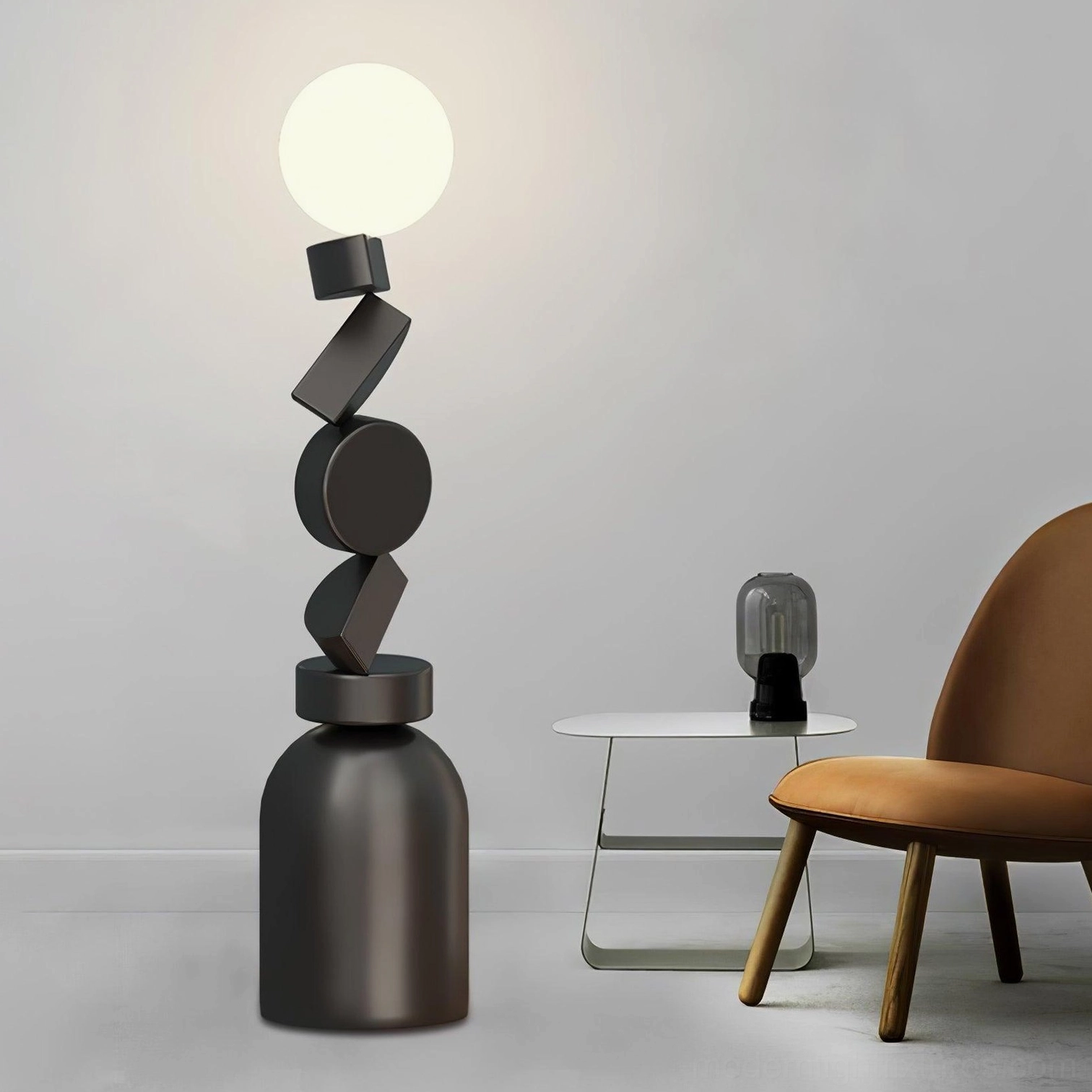 Modern geometric floor lamp Cubu architectural sculptural design accent lighting