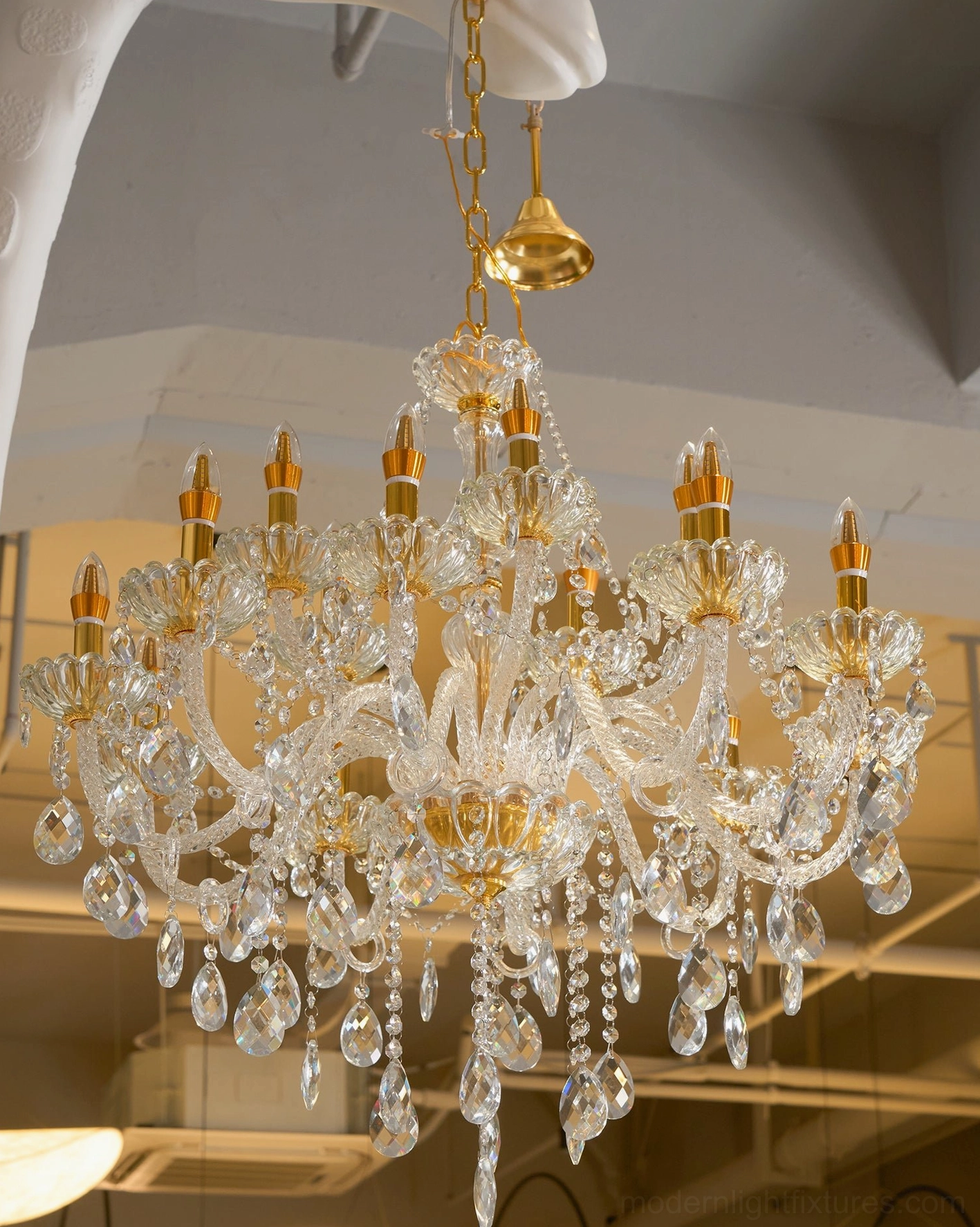 Modern giraffe sculpture floor lamp contemporary art lighting creating focal point with crystal elements