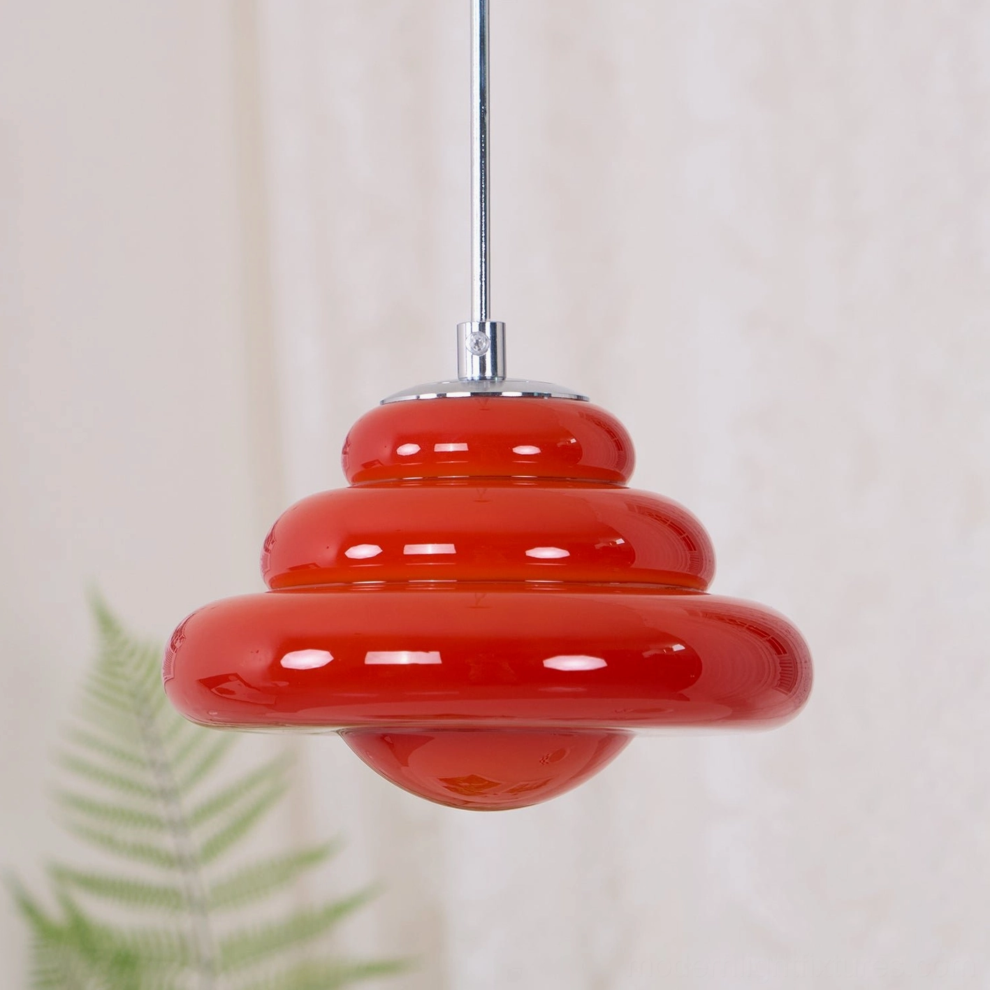 Modern hanging lamp with tiered glass design compatible with North America Europe Australia certifications
