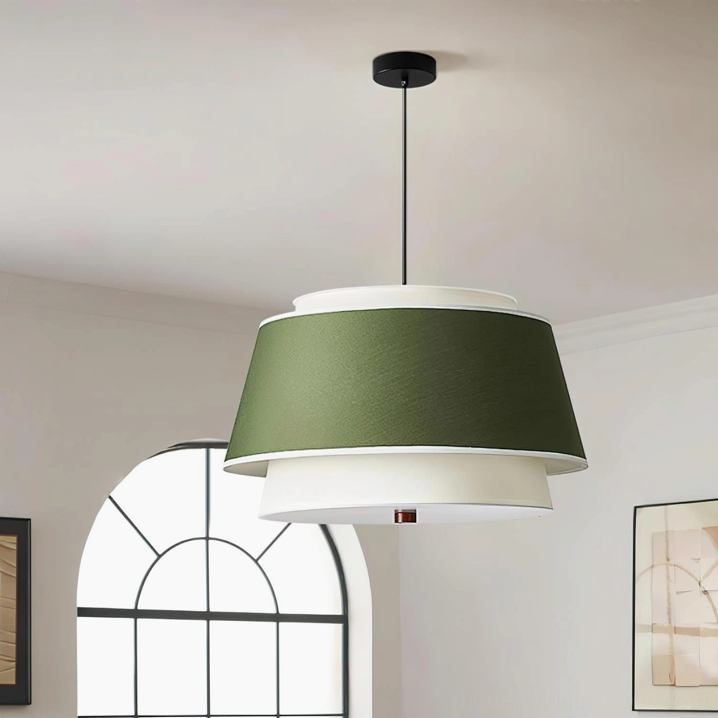 Modern Nordic tiered pendant light showcasing clean lines and minimalist silhouette design