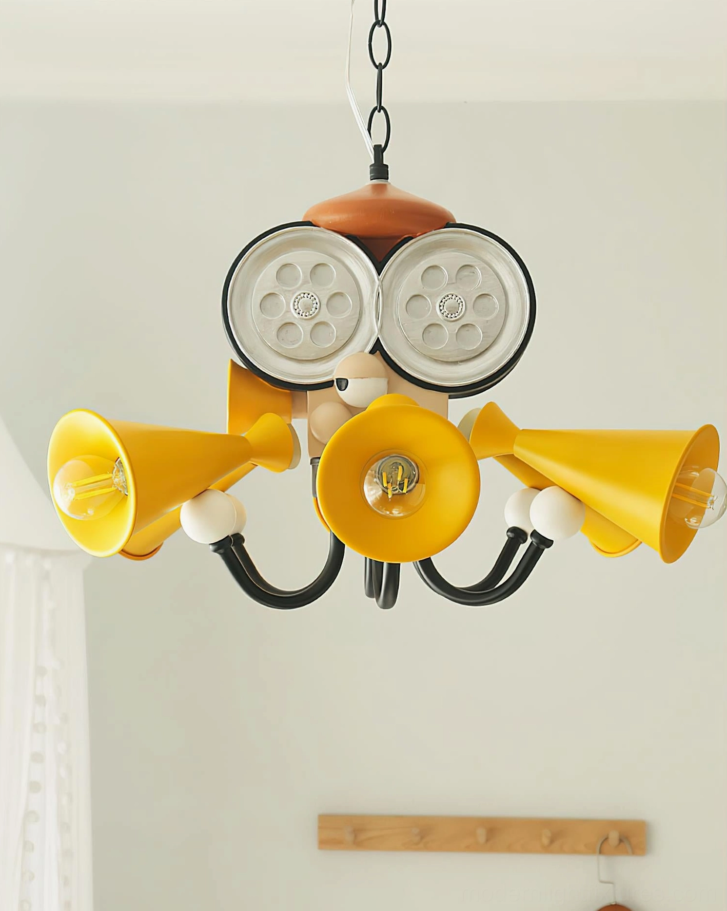 Modern octopus director chandelier artistic sculpture display showing industrial design and playful character form