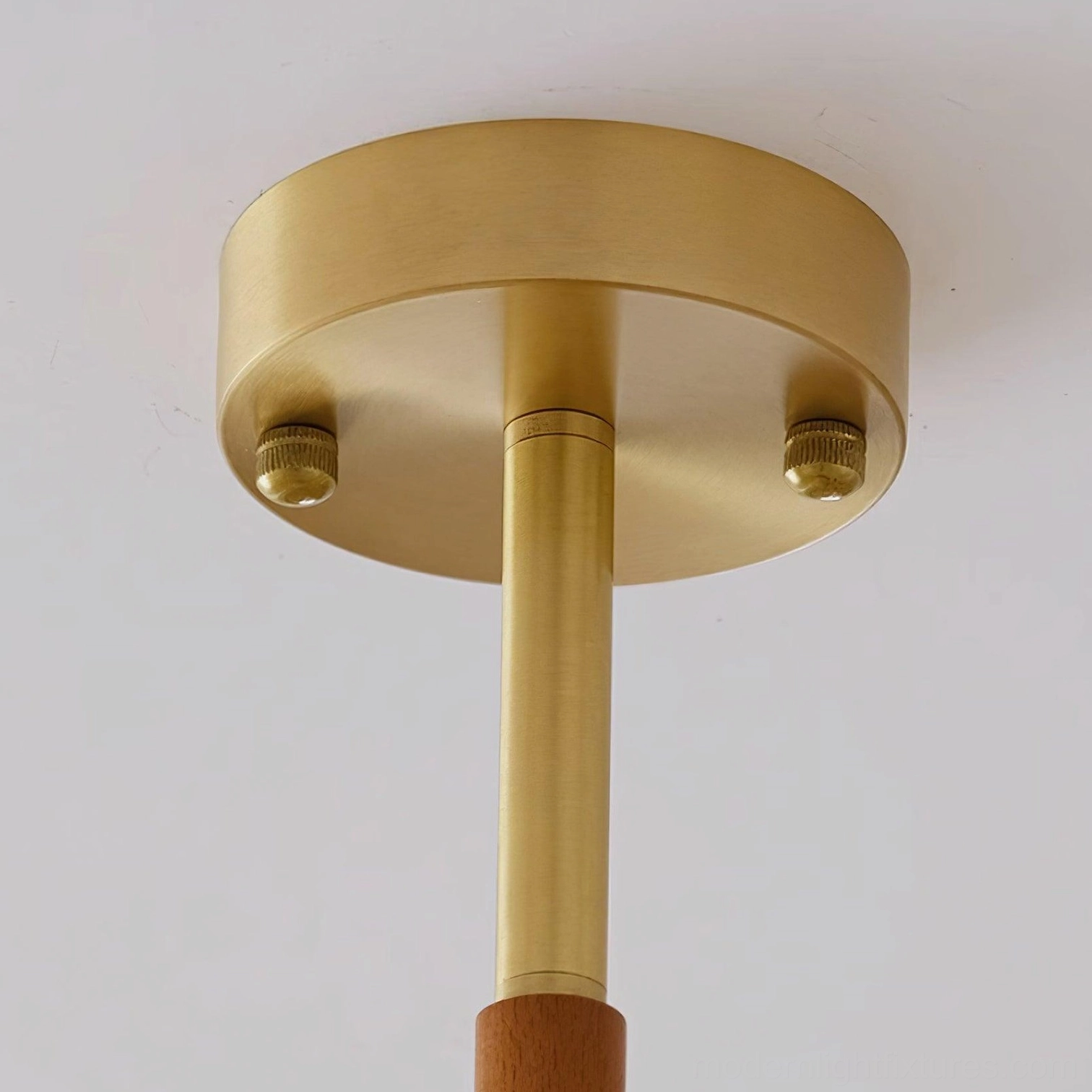 Modern pendant chandelier wooden frame brass hardware frosted glass for residential dining