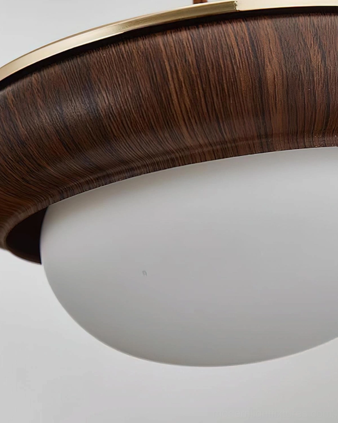 Contemporary pendant lighting natural wood and frosted glass globe modern home decoration