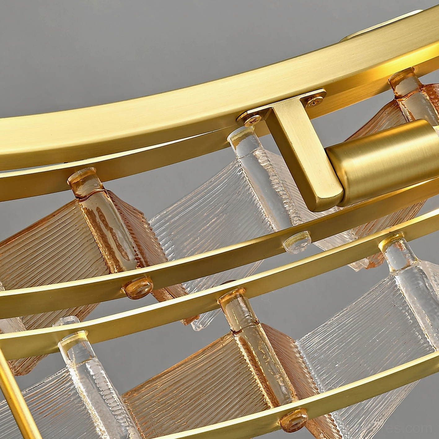 Modern ring chandelier ambient lighting in upscale contemporary living space with style
