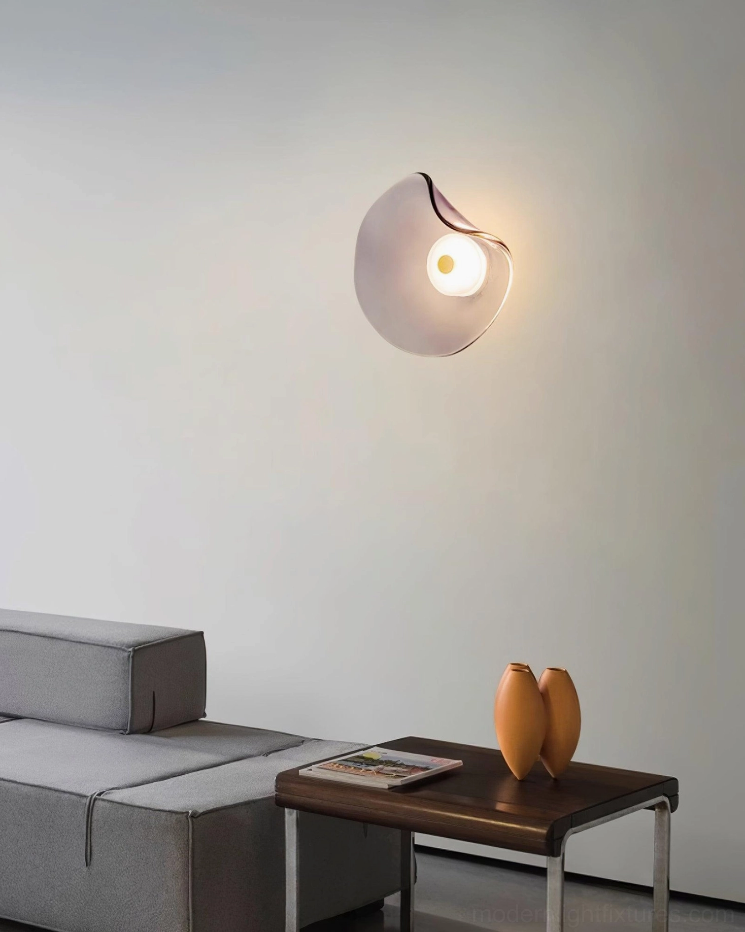 Modern round Nebulae wall sconce - decorative glass wall light for contemporary interiors