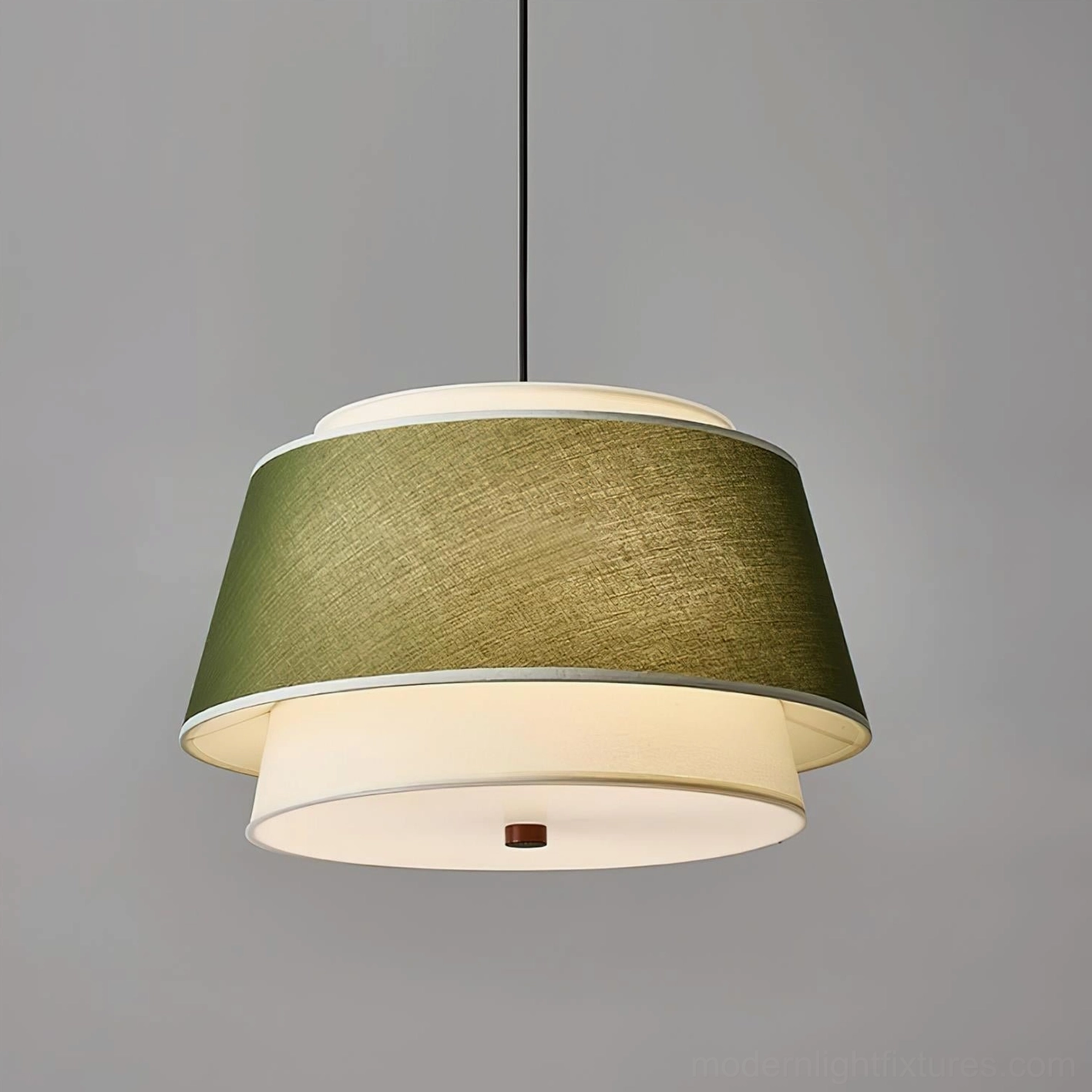 Modern Scandinavian tiered pendant light creating focal point in minimalist interior space