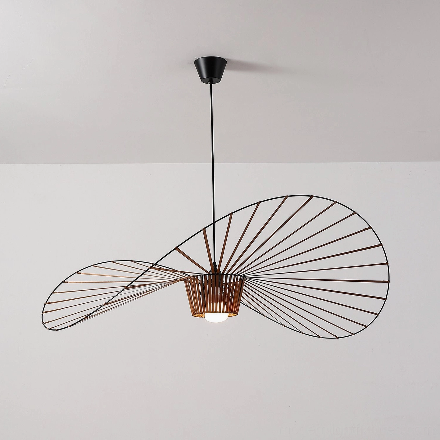 Modern sculptural woven fiber glass pendant lamp architectural ceiling lighting fixture