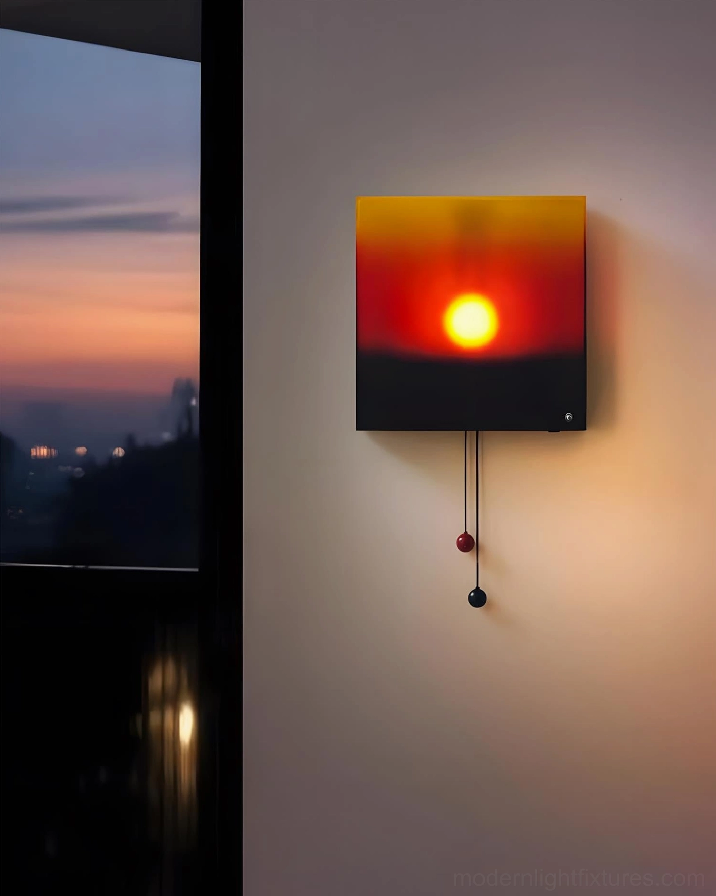 Modern square wall light fixture with integrated LED technology shown against minimalist background