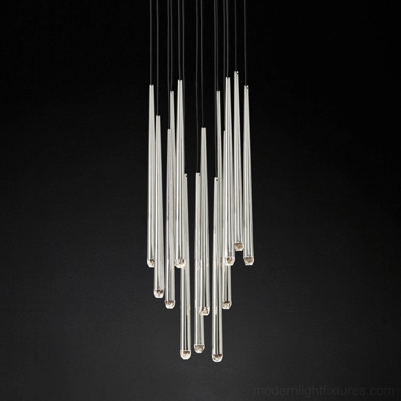 Modern suspended cluster chandelier with multiple brass elements